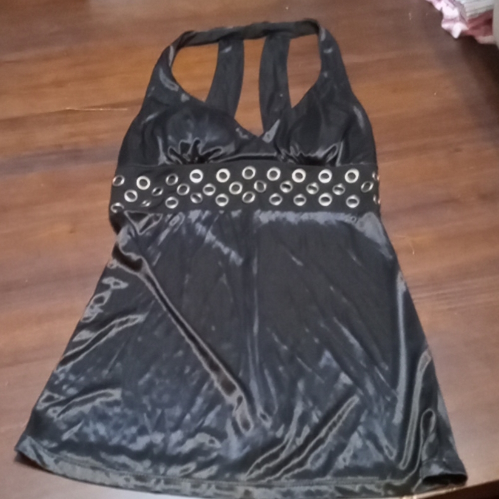 Charlotte Russe Black Silk Tank